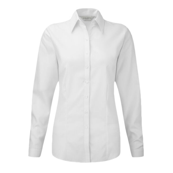 Ladies Long Sleeve Herringbone Shirt Thumbnail
