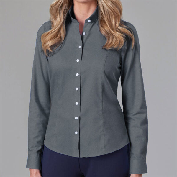 Ladies' Long Sleeve Mandarin Collar Blouse Thumbnail