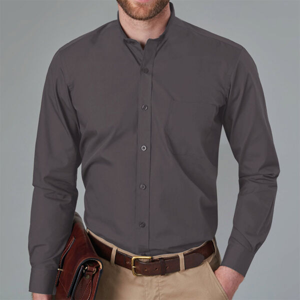 Men's Long Sleeve Mandarin Collar Shirt Shirt Thumbnail